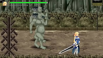 Cute female warrior having sex with monster man in Legend of ogre buster new hentai ryona gameplay video